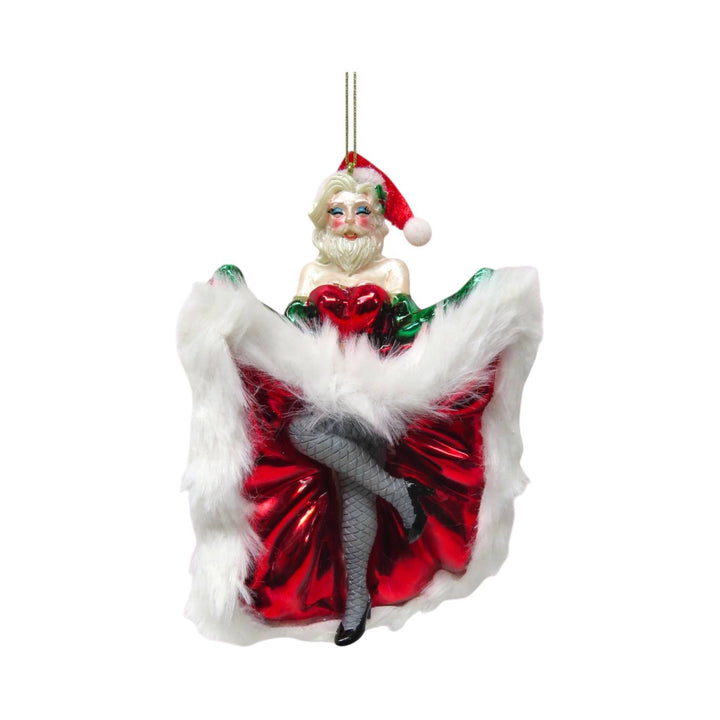 Can Can Santa in Dress Orn