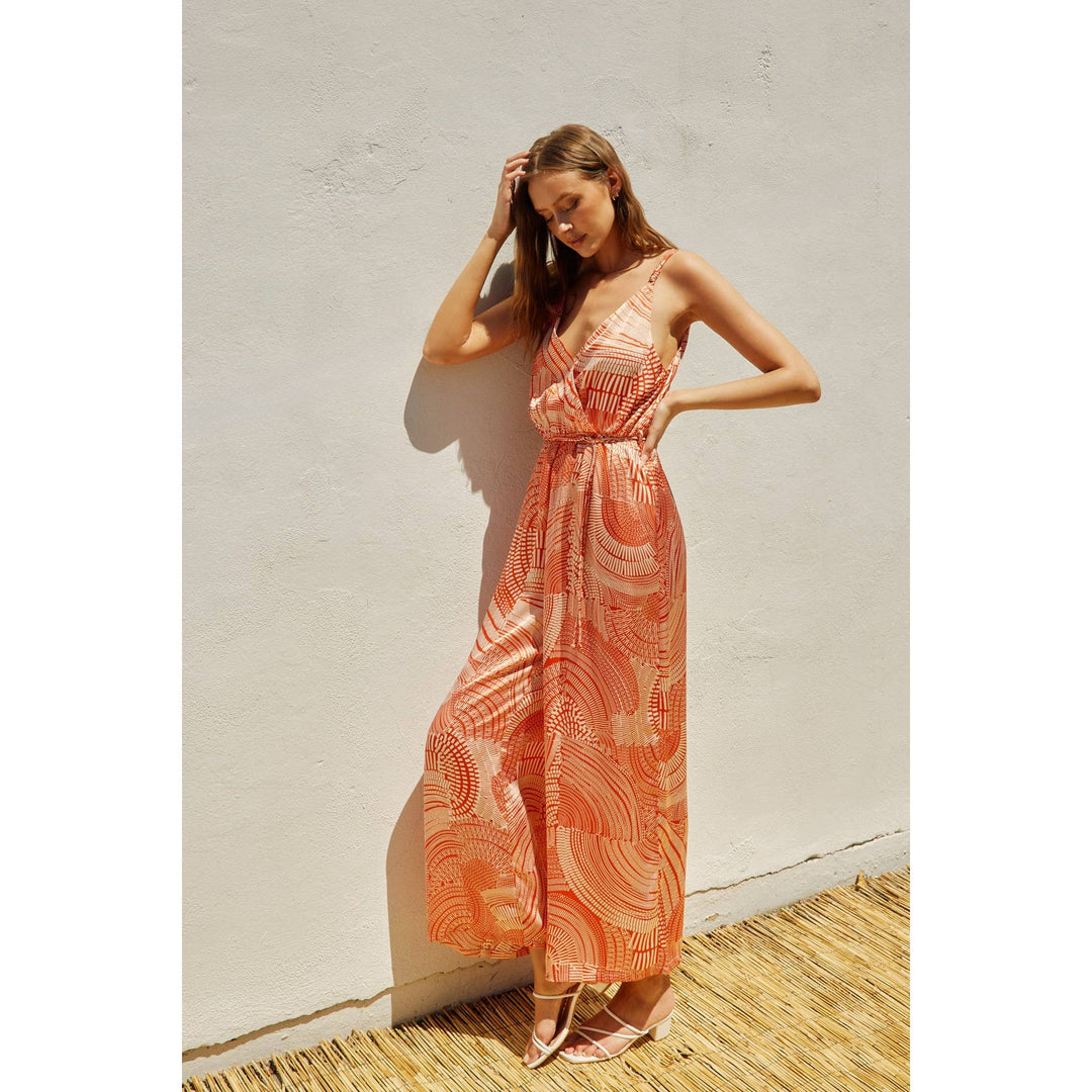 Heart Beat Cord Strap Surplice Jumpsuit