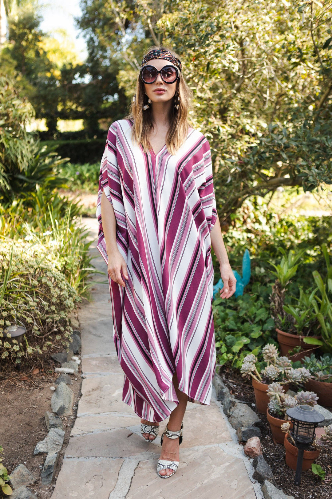 Mulberry Stripe Caftan