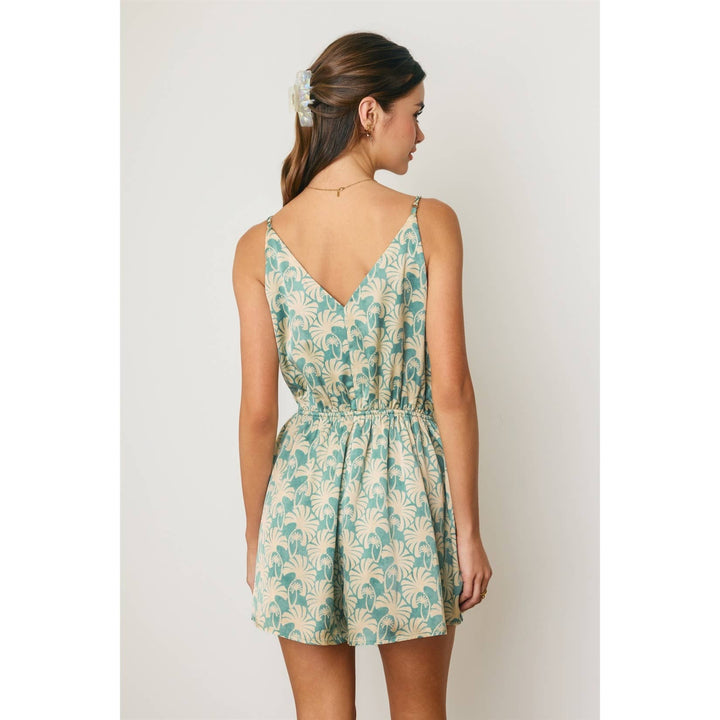 Conversational Deep Surplice Flared Romper