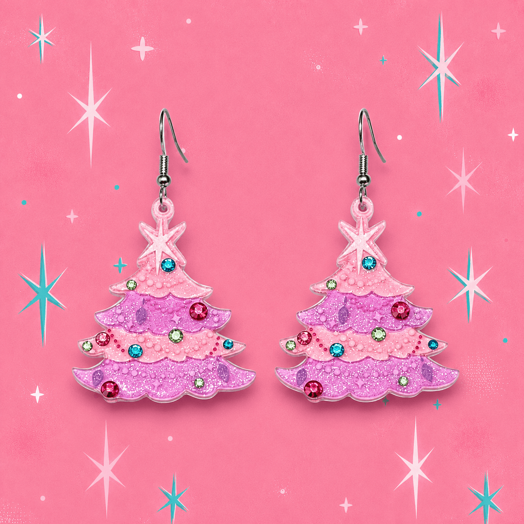 Oh Pinkmas Tree Earrings