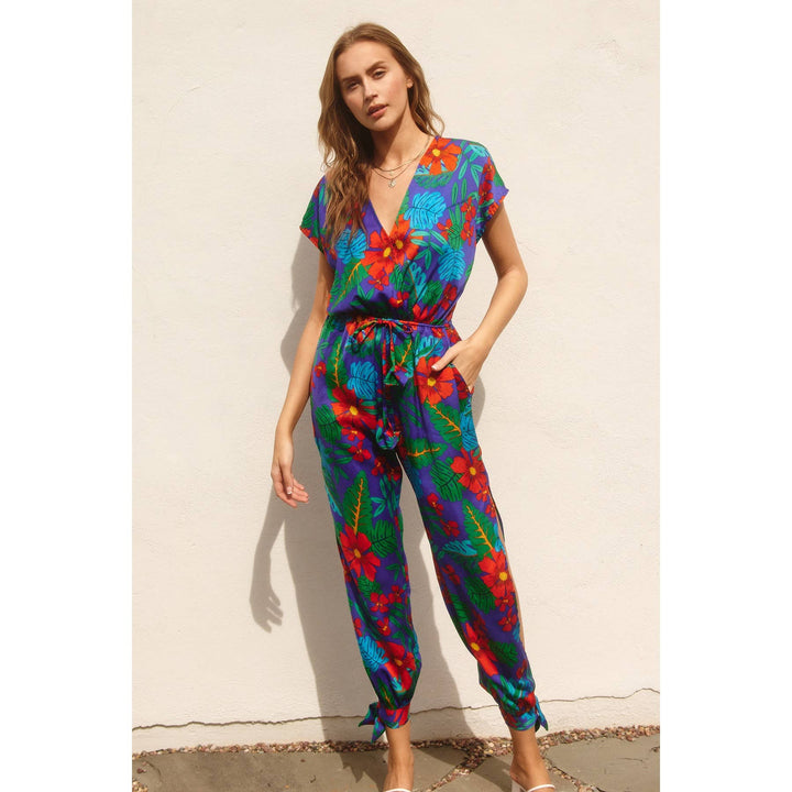 Summer Night Dolman Sleeve Tie Ankle Jumpsuit