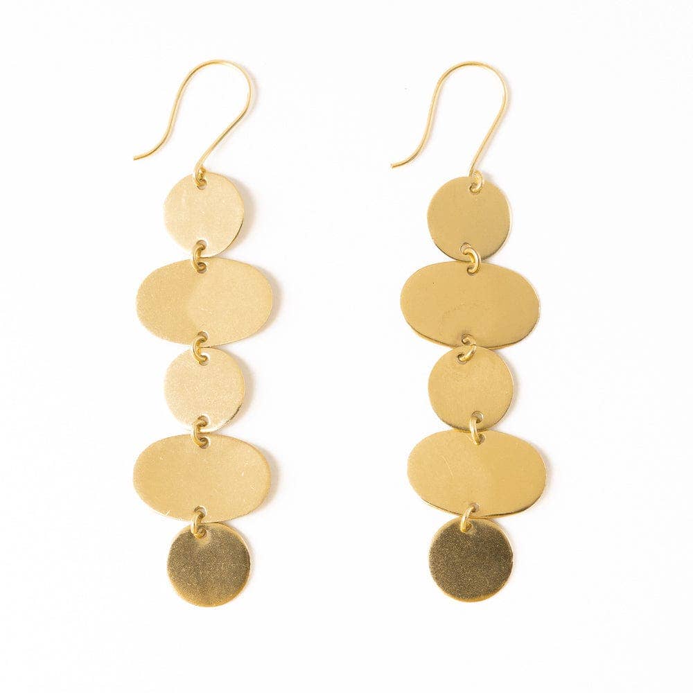 Gretchen Oval Circle Earrings Brass