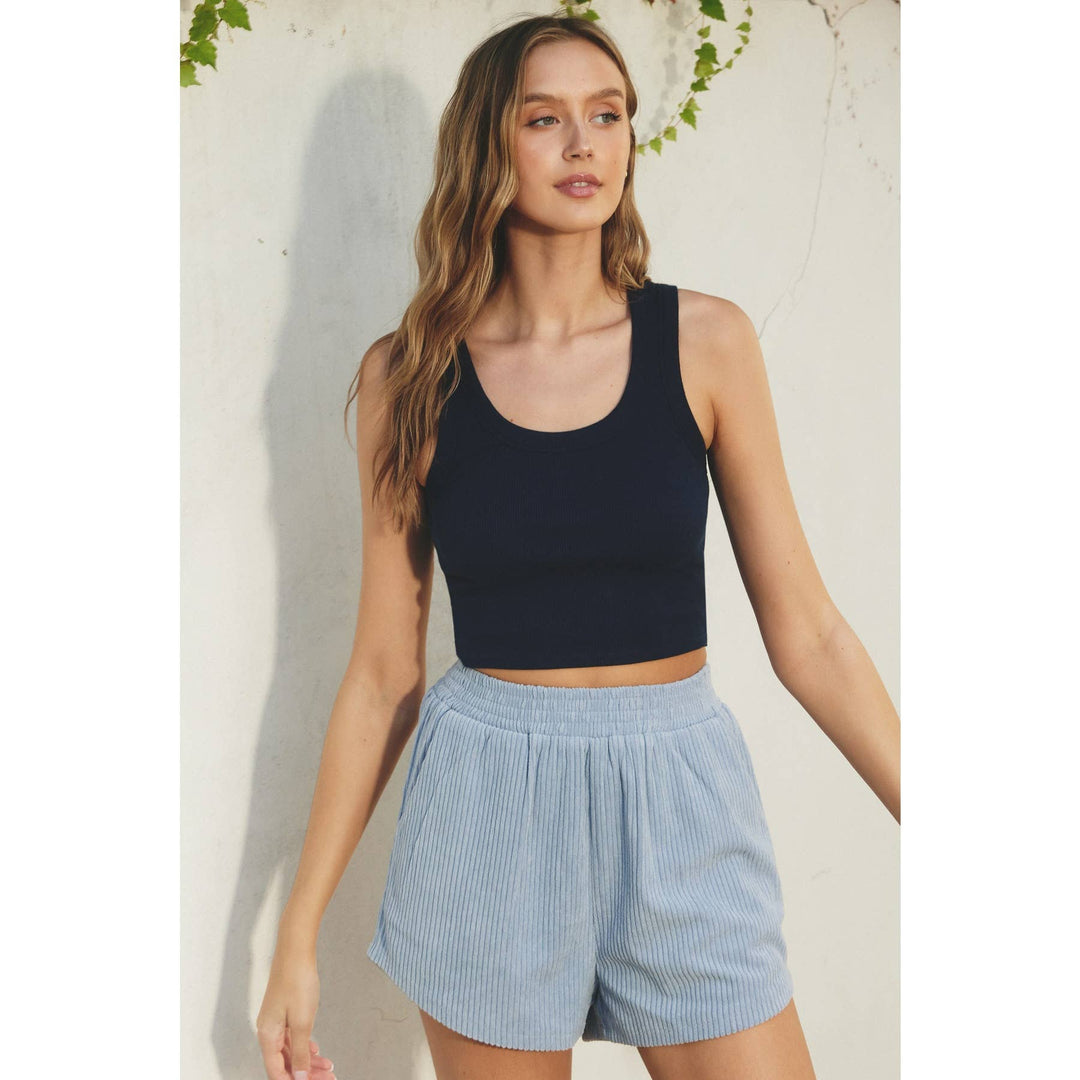 Ribbed Knit Scoop Baby Tank