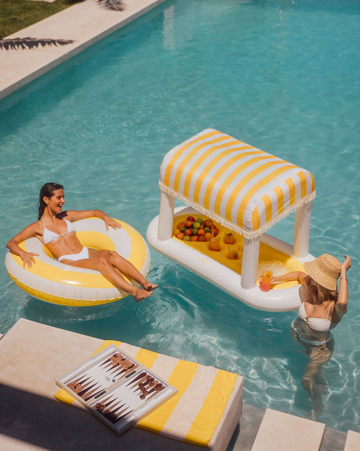 Floating Cabana Bar Yellow Stripes