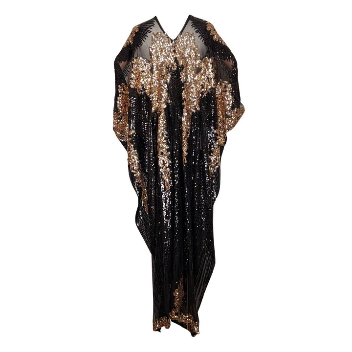 Vamp Gold Sequin Caftan Kaftan Dress