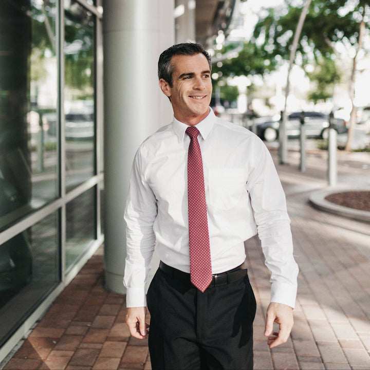 Austin- Red and White Polka Dot Tie