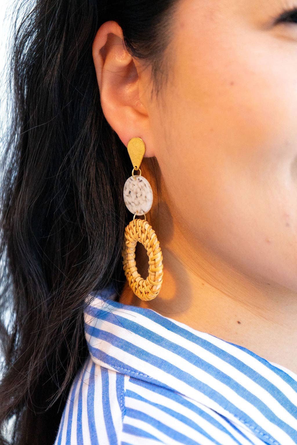 Lana Earrings - Dark Rattan