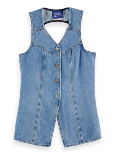 Denim Top with Western Seam Details
