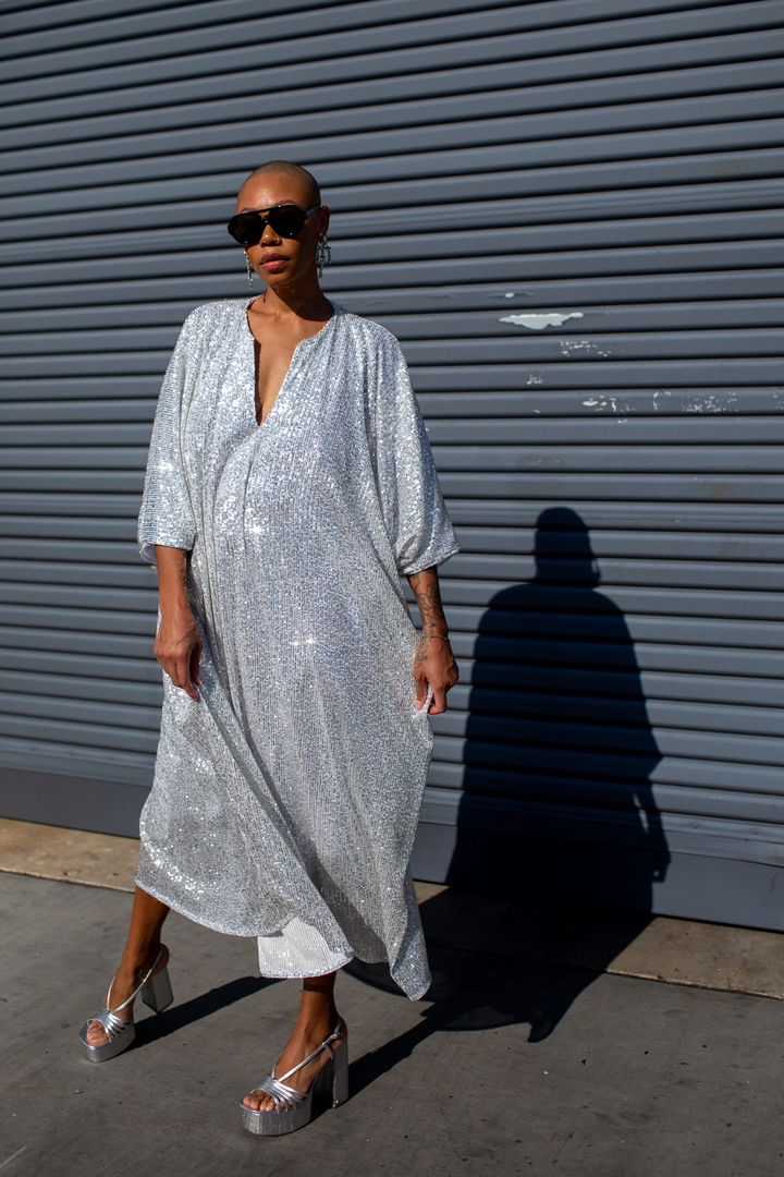 Diamond Dust Sequin Goddess Waist Caftan