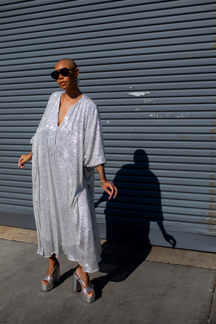 Diamond Dust Sequin Goddess Waist Caftan
