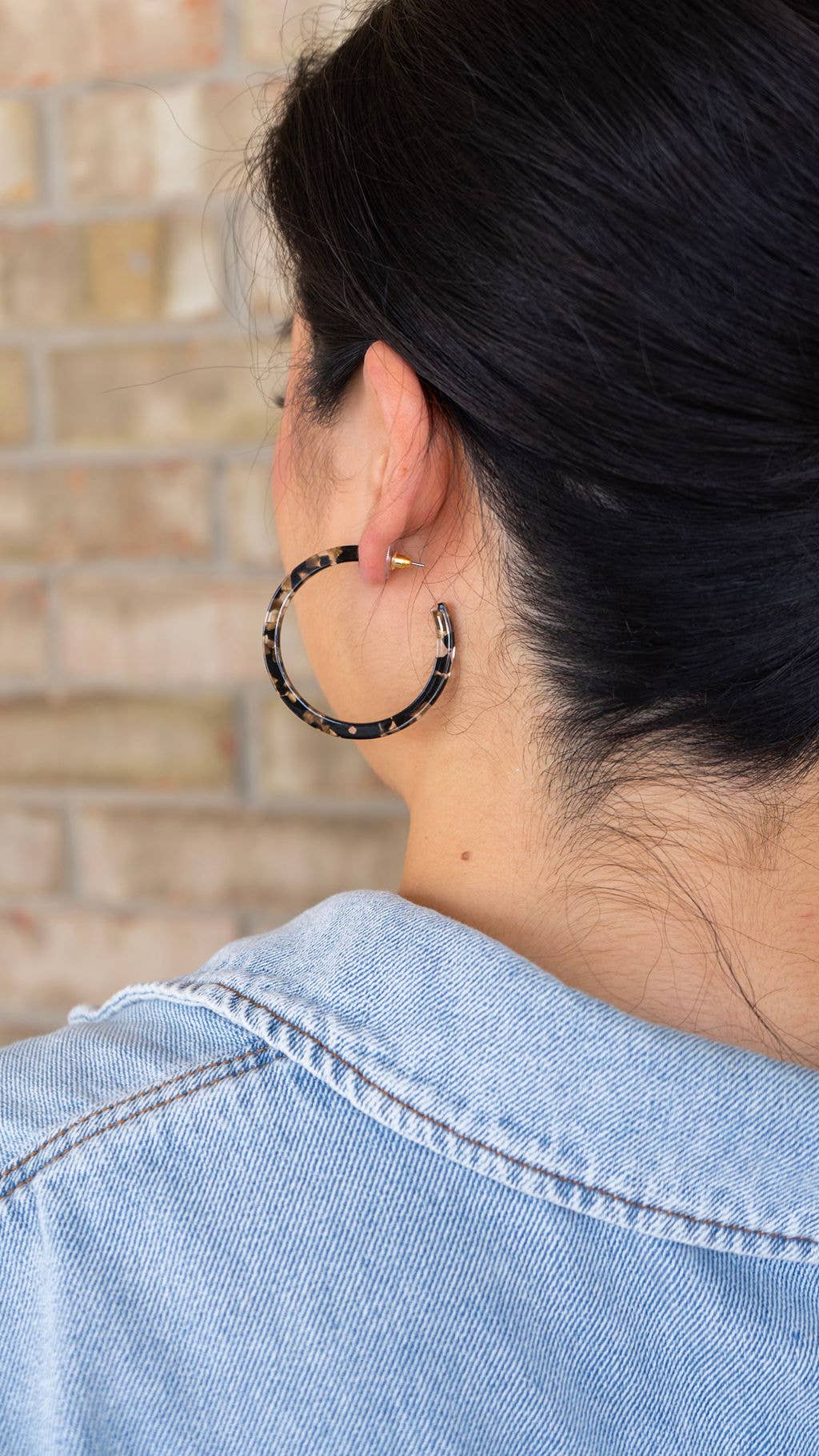 Cameron Hoop Earrings - Black & Bronze