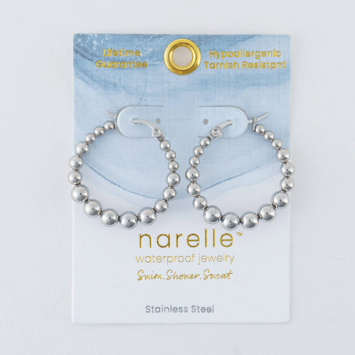 Waterproof Earrings Narelle Bubble Hoops in Steel