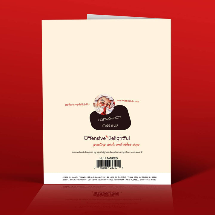 Santa Tanked Christmas Card