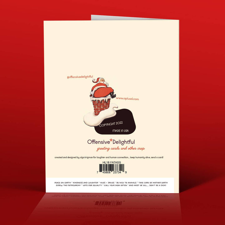 Fat Ass Santa Christmas Card