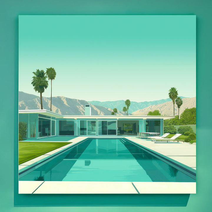 Twilight Begins In Aqua Flat Roof Acrylic Print