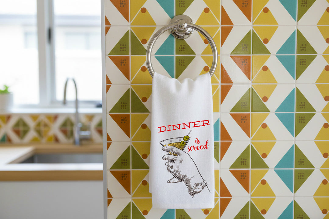 Dinner Is Served Tea Towel