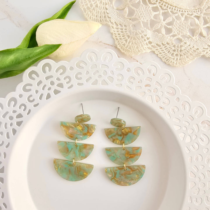 Kennedy Earrings - Champagne Mint
