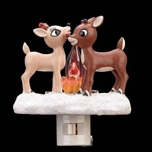 Rudolph & Clarice Campfire Nightlight with Flicker Flame