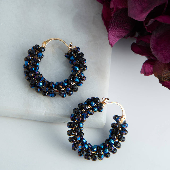 Caden Wrapped Beaded Hoop Earrings