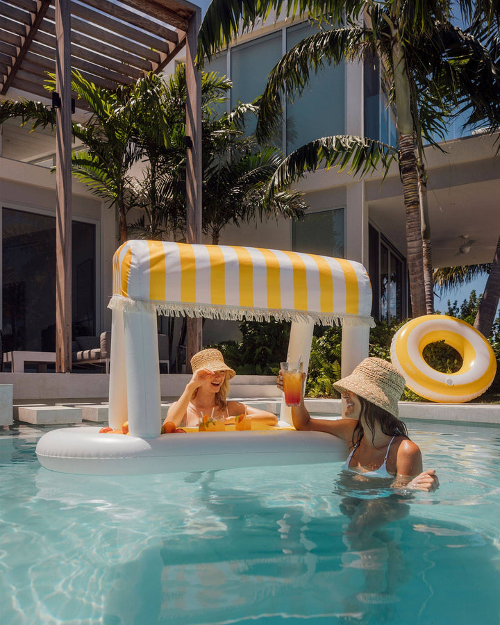 Floating Cabana Bar Yellow Stripes