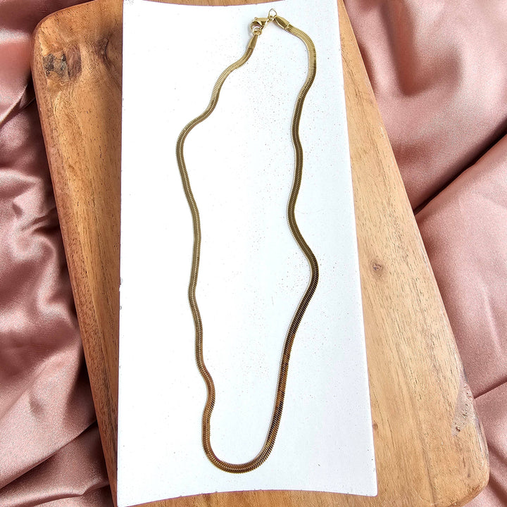 Luxe Delicate Herringbone Chain - 16" - Gold