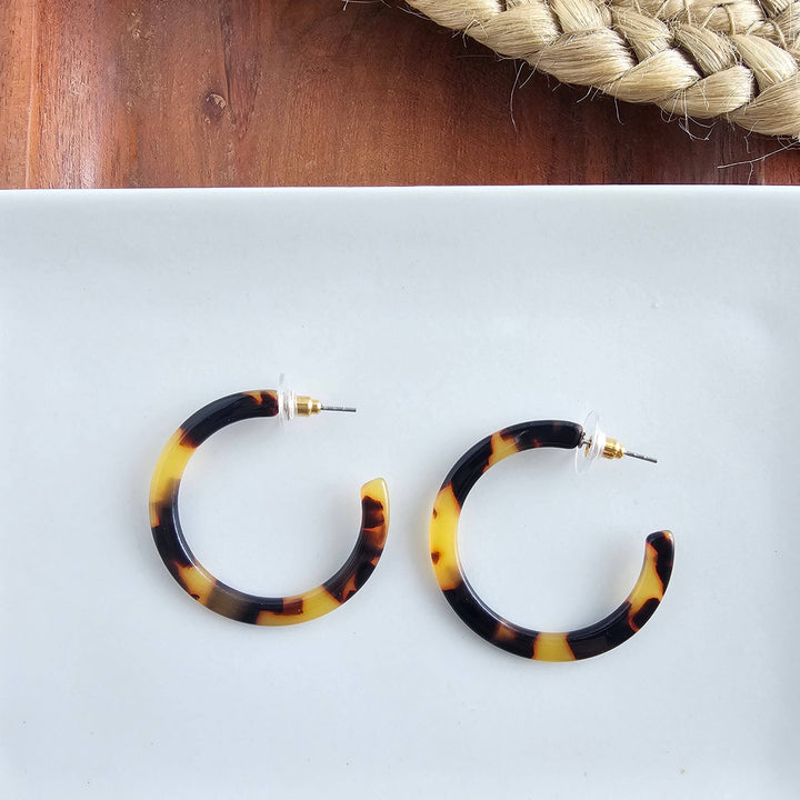 Camy Hoop Earrings - Tortoise
