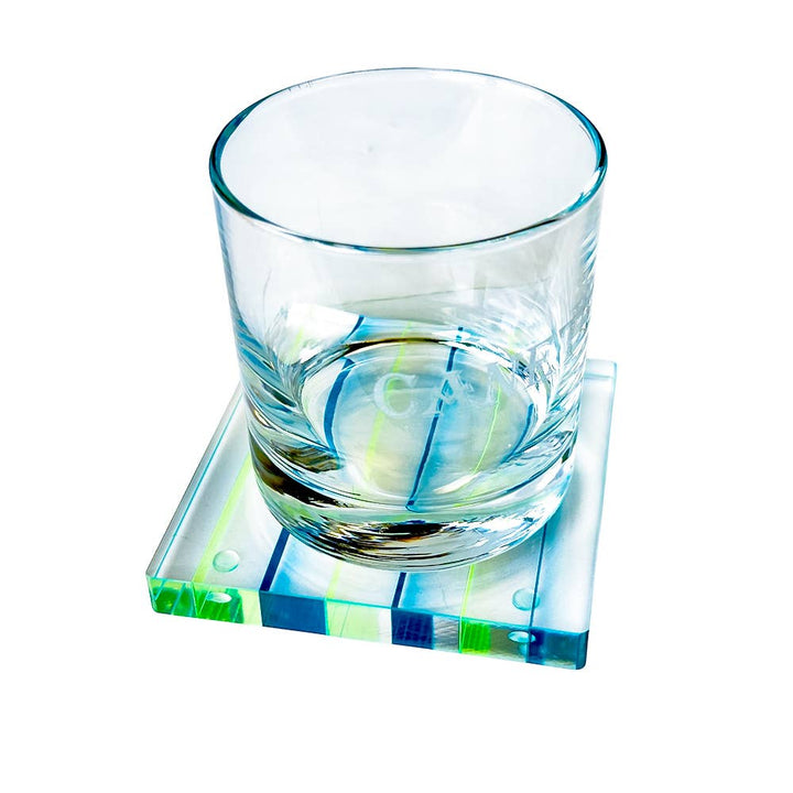 Striped Colorful Drink Coasters - Set of 4