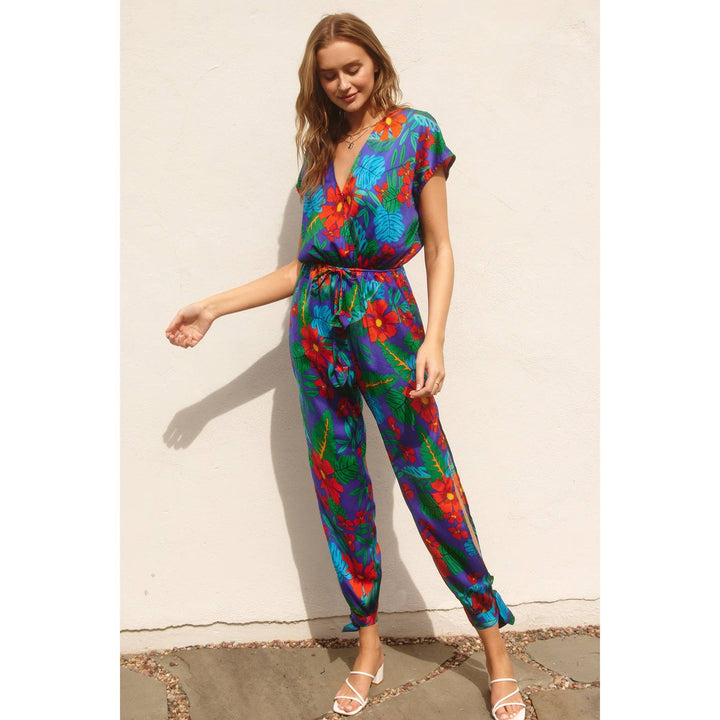 Summer Night Dolman Sleeve Tie Ankle Jumpsuit