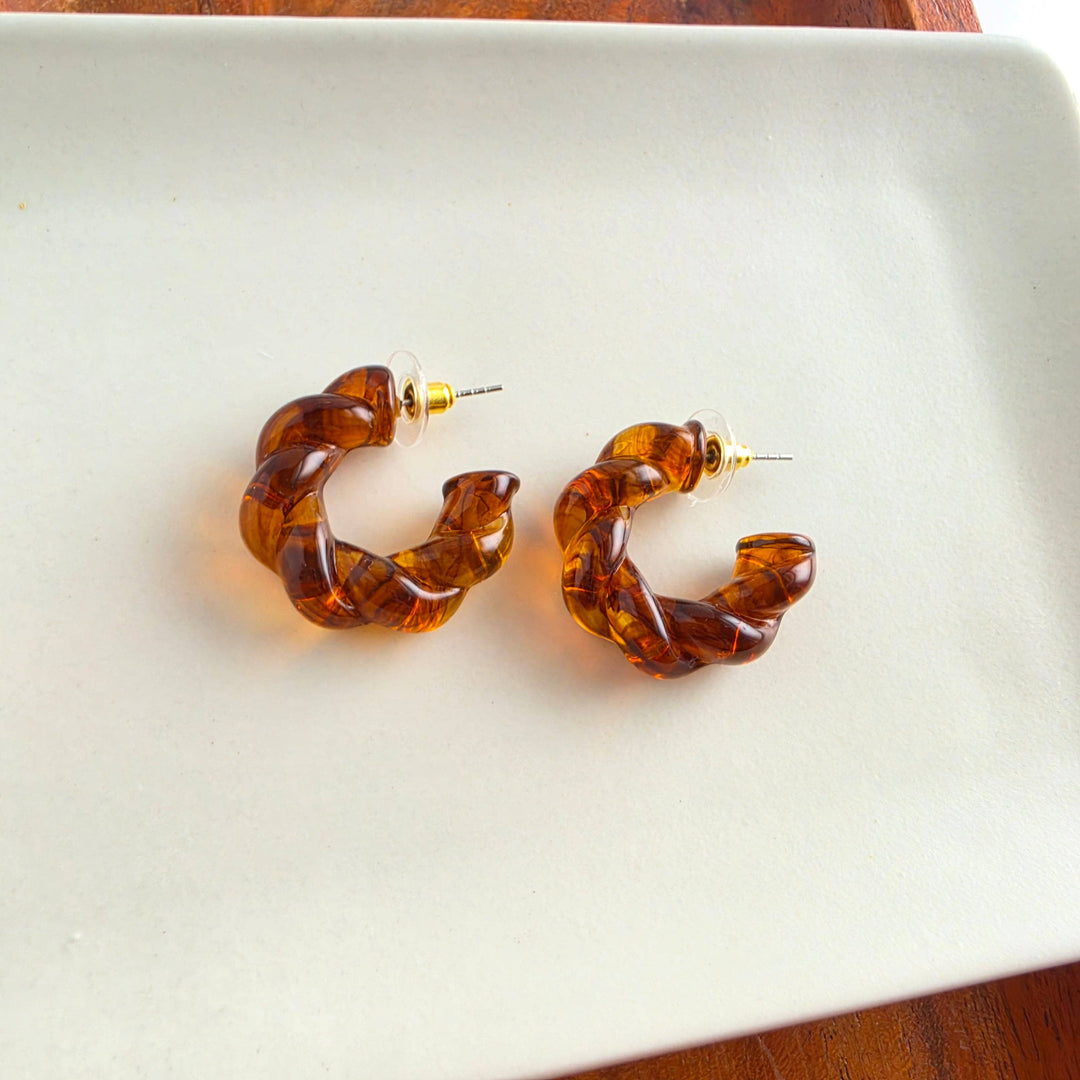 Ramona Hoop Earrings - Amber