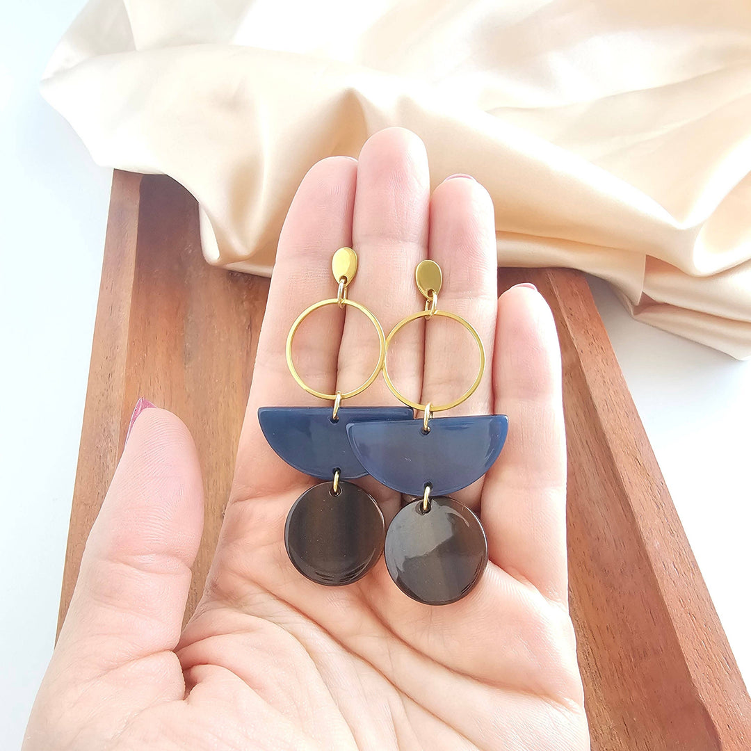 Wren Earrings - Navy & Mahogany // Jewelry, Fall
