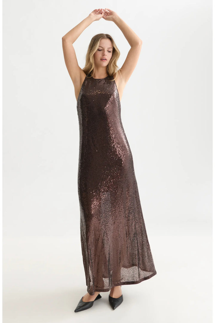 Sequins Maxi Dress - Shale
