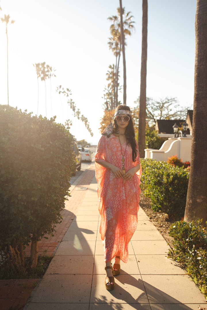Melon Paisley Caftan