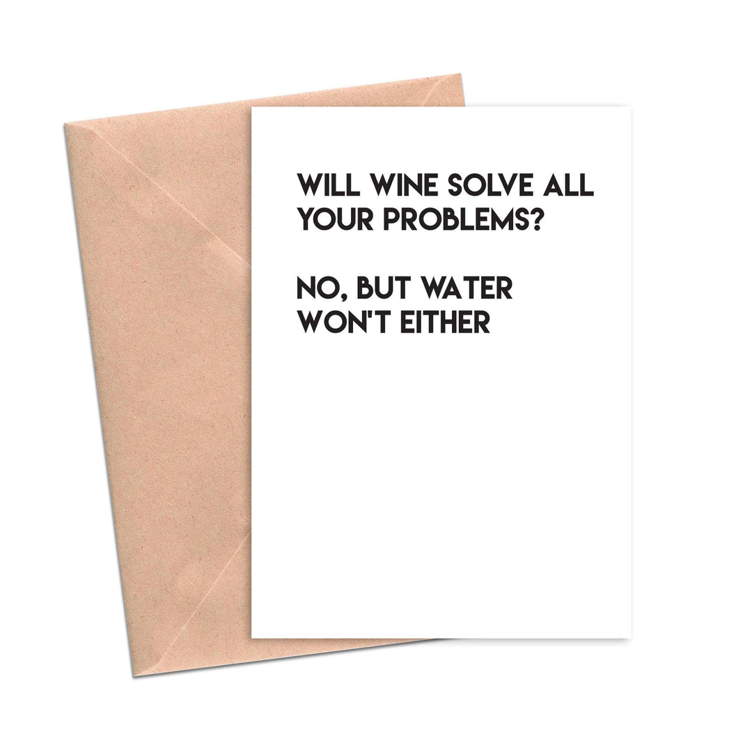 Wine Solves Problems Card