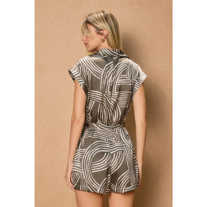 Monochrome Motion Button Down Romper