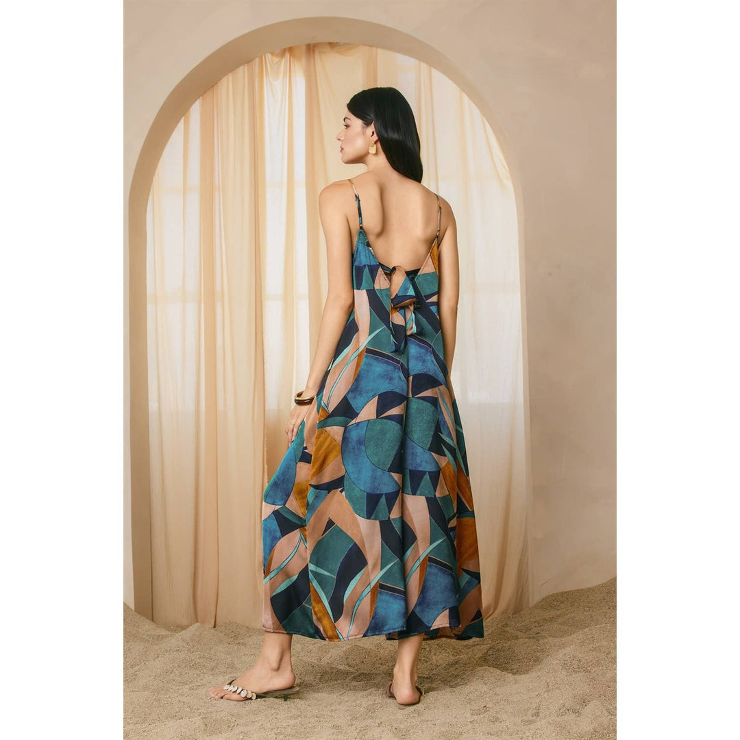 Palm Mirage Tie Back Detail Jumpsuit