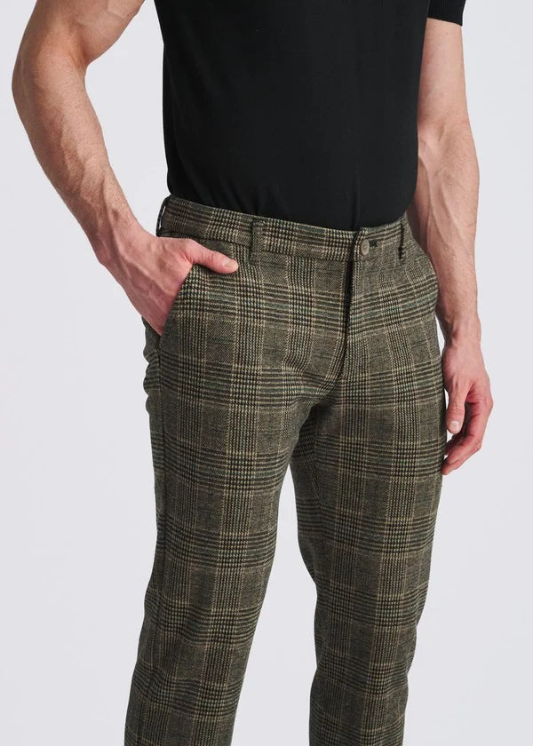 Wool-Look Stretch Knit Tailored Pants