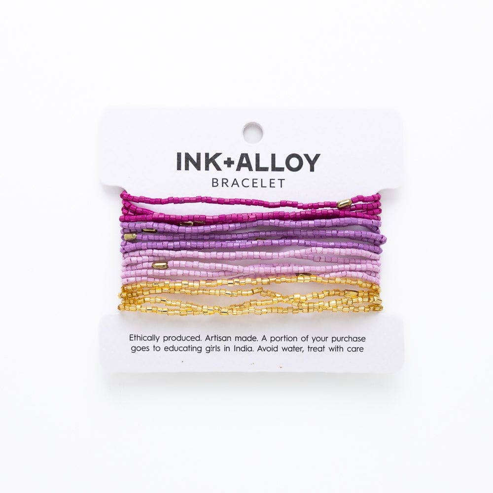 Chelsea 18-Strand Luxe Beaded Bracelet Set Purple