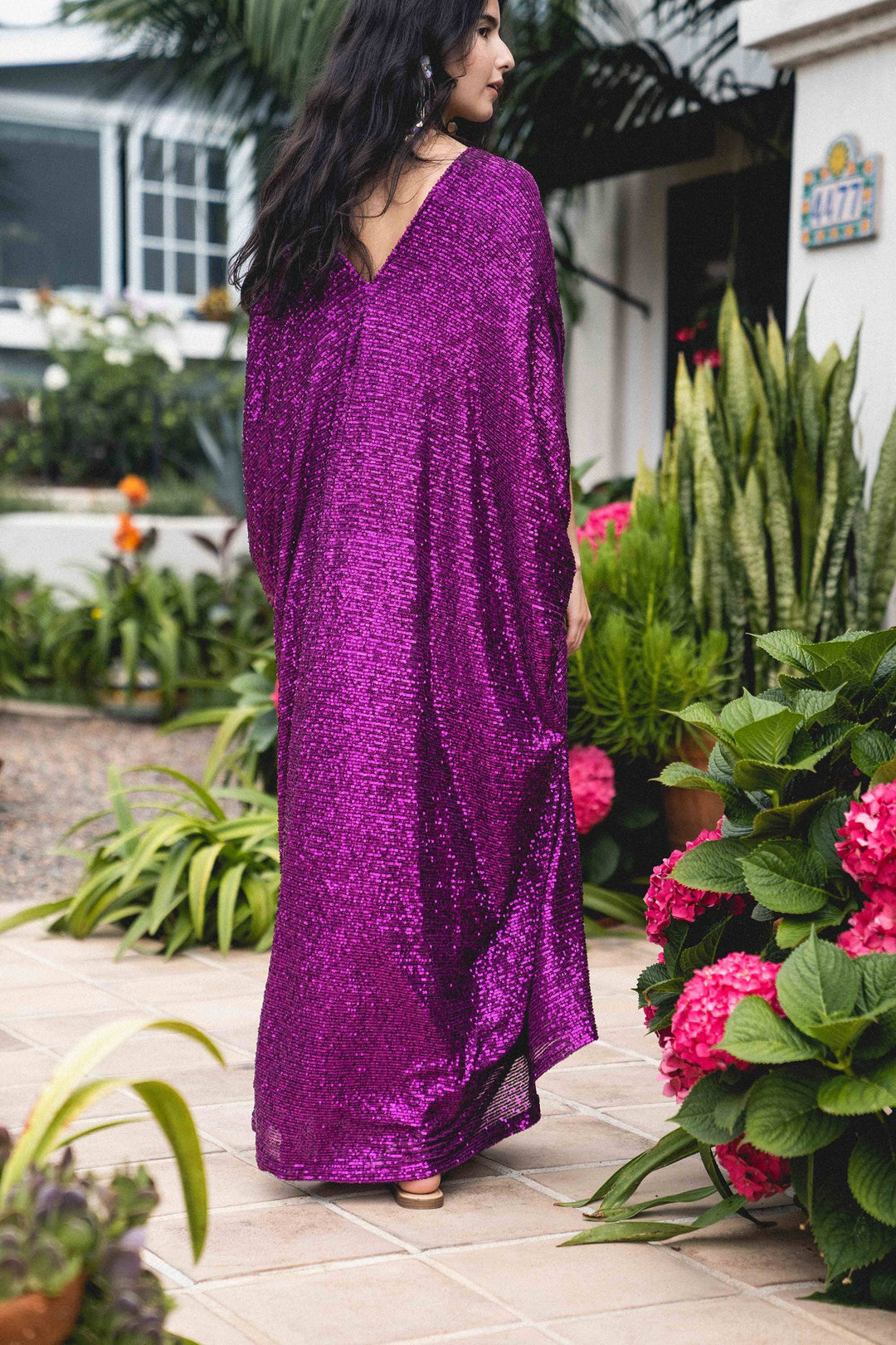 Fuchsia Sequin Caftan
