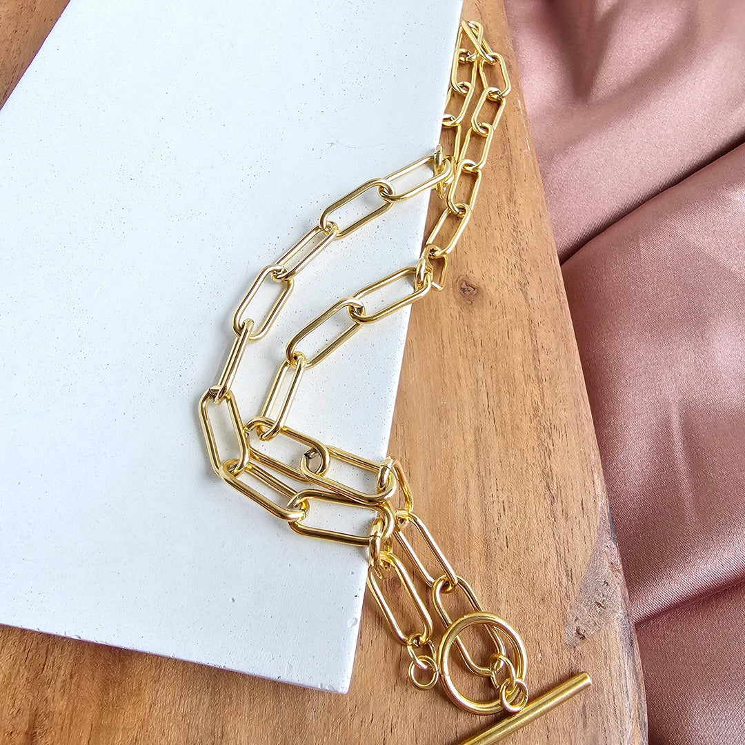 Luxe Chunky Paper Clip Chain - 18" - Gold