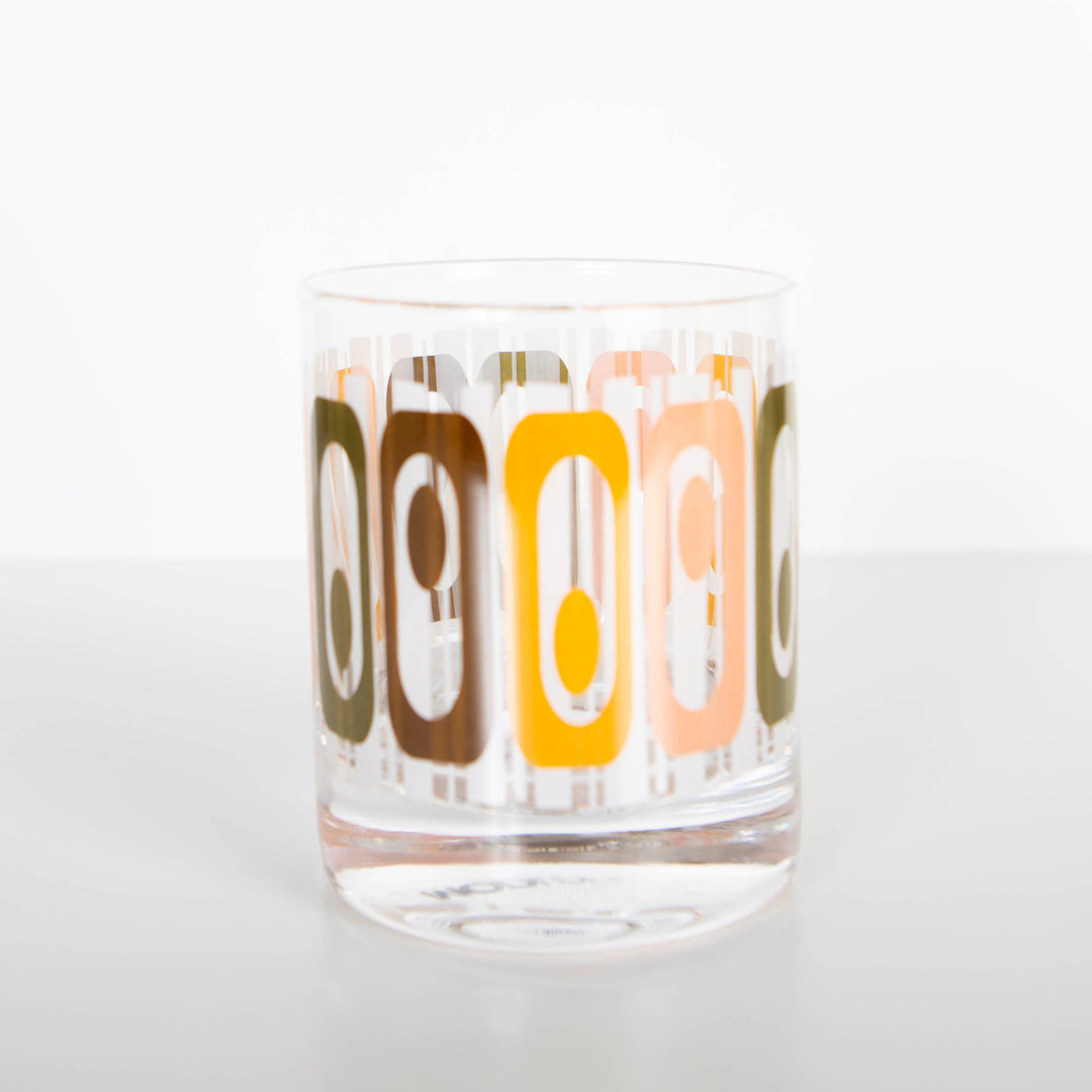 Tiki Mid Century Modern Vintage Whiskey Rocks Cocktail Glass