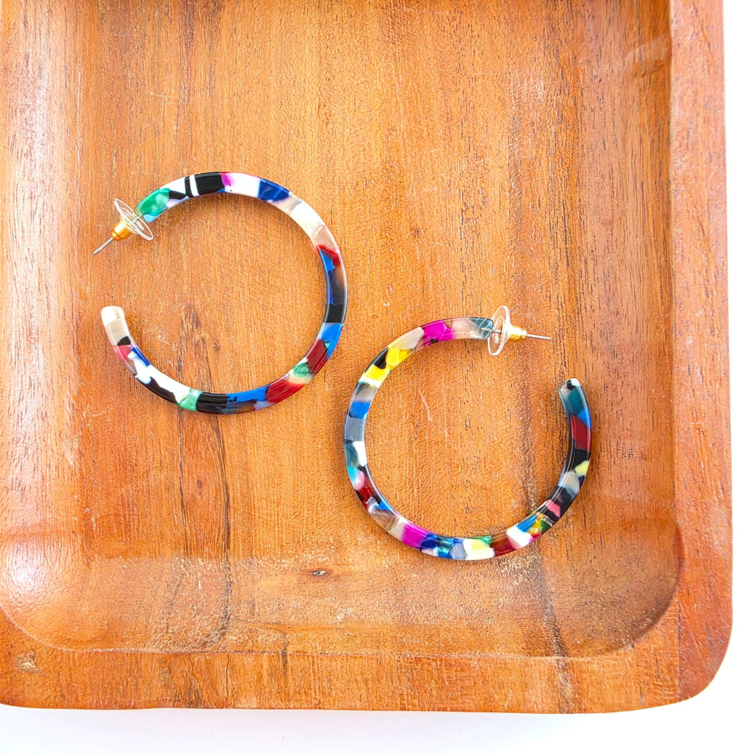 Cameron Hoop Earrings - Moody Mosaic