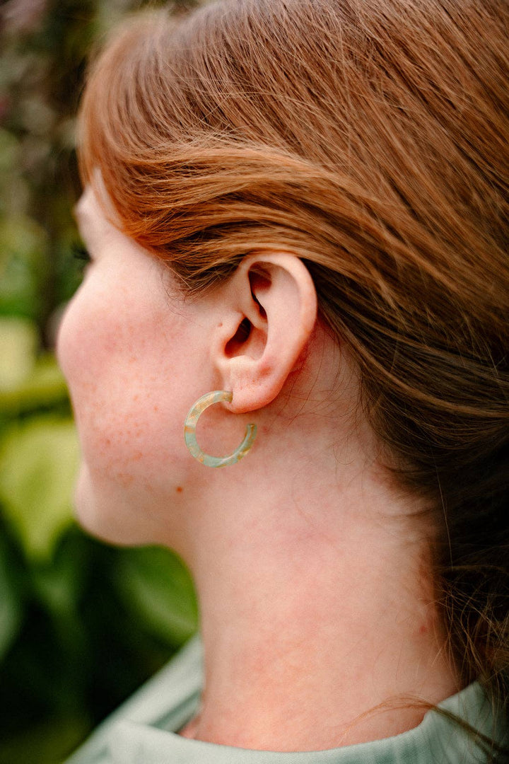 Cam Mini Hoop Earrings - Champagne Mint Earrings