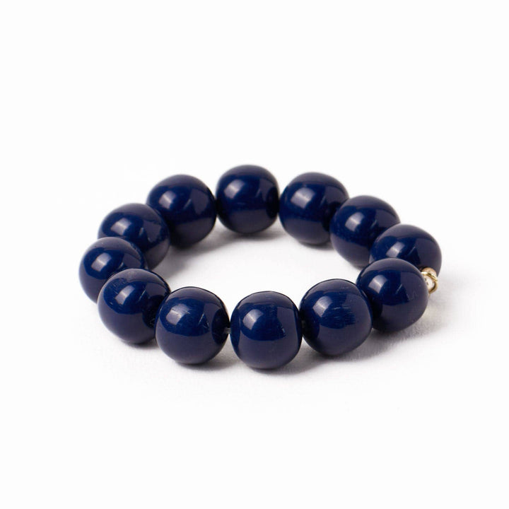Cece Large Resin Bead Bracelet Navy
