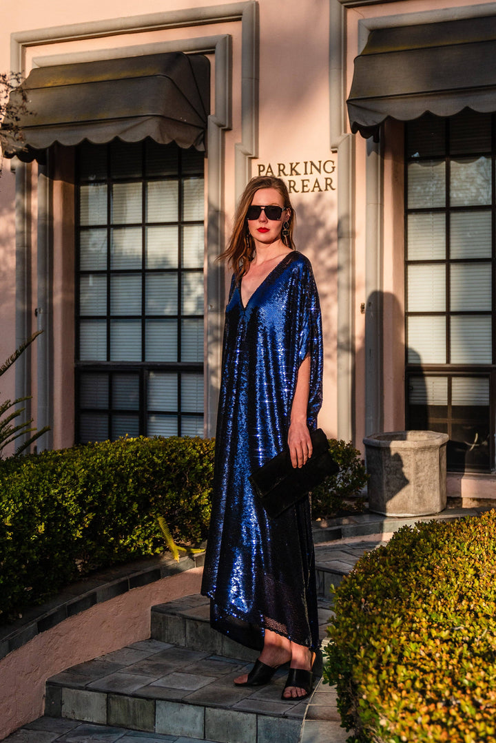 Night Sapphire Sequin Caftan