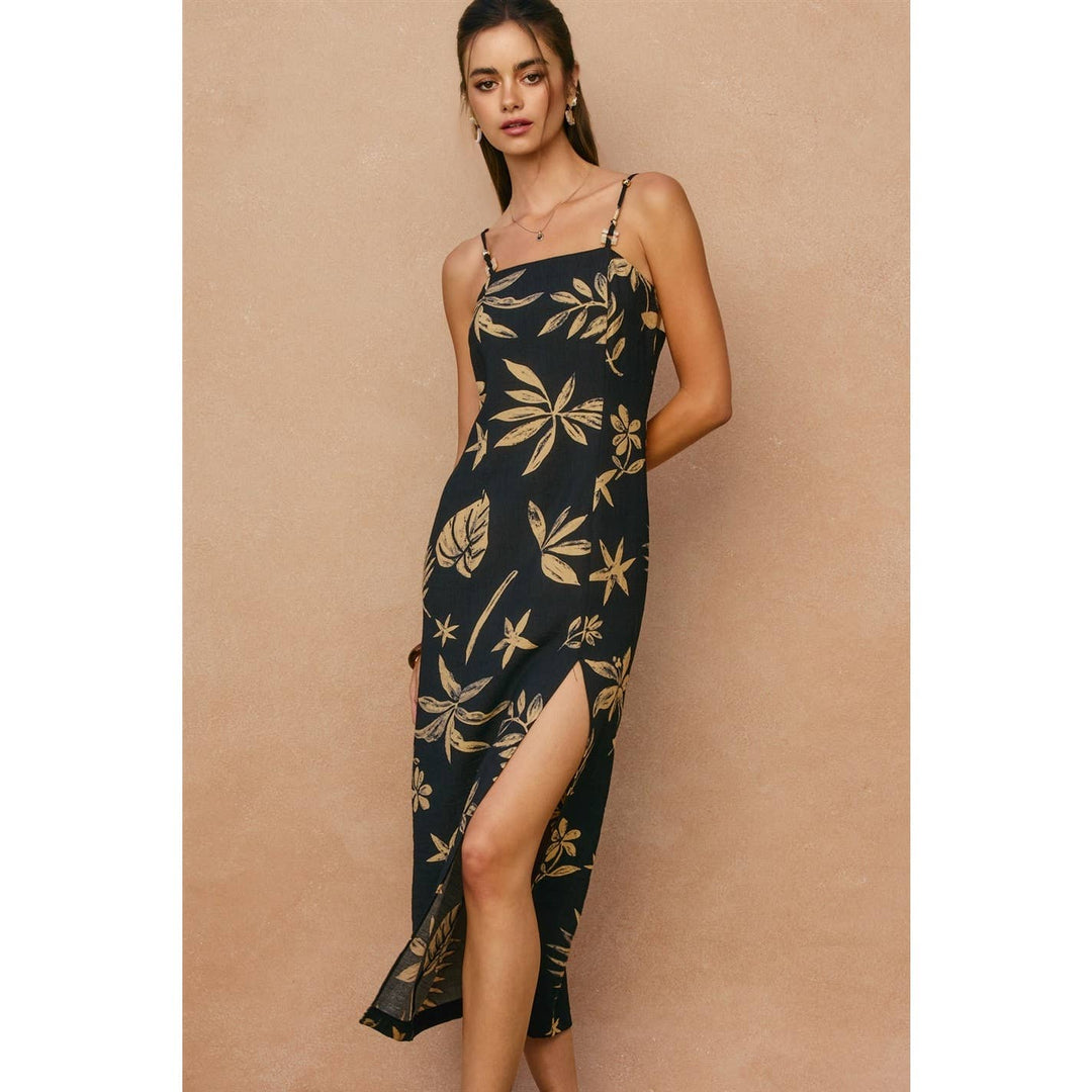 Coconut Kiss Front Slit Midi Dress