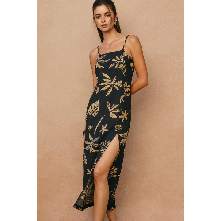 Coconut Kiss Front Slit Midi Dress