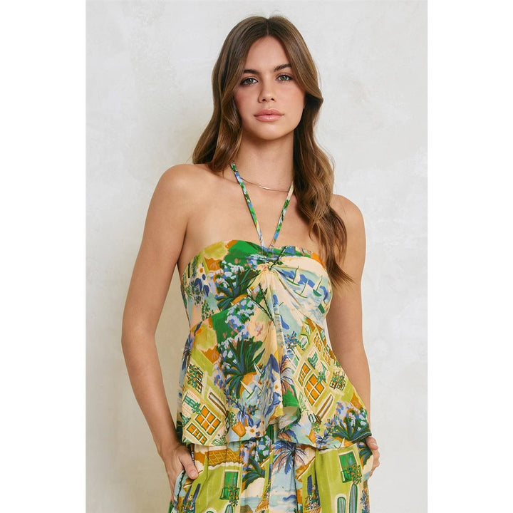 Conversational Halter Flared Top (1)