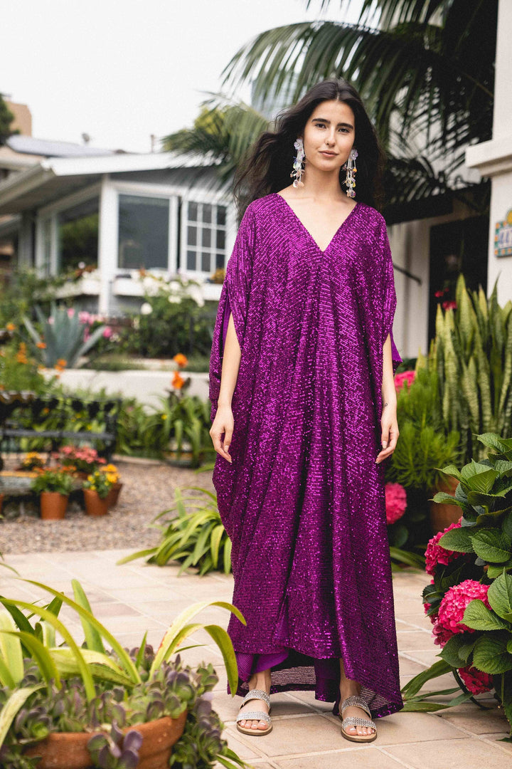 Fuchsia Sequin Caftan