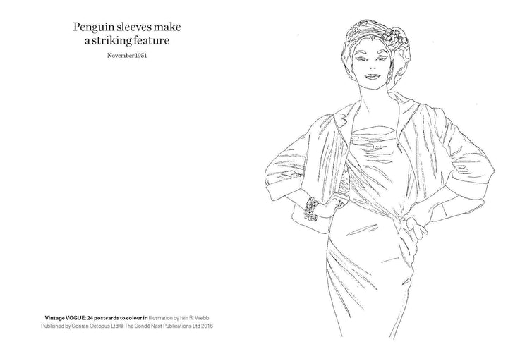 Vintage Vogue: Detachable Postcards to Colour In